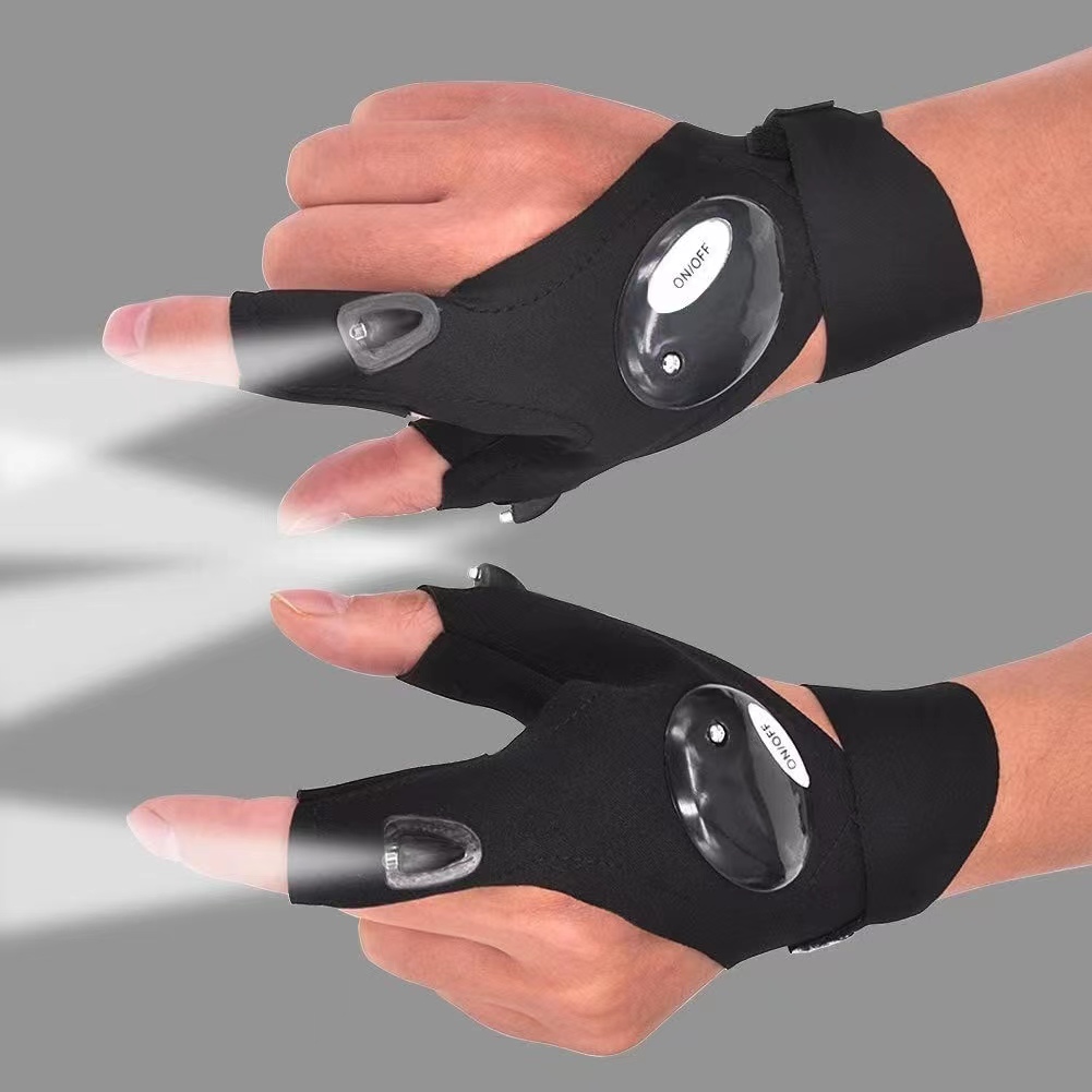 Spearfishing Glove - Sarung tangan LED senter tanpa jari,