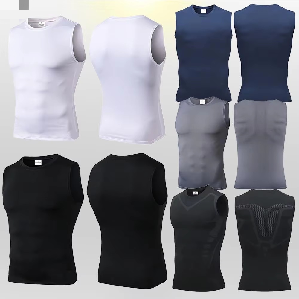 Aquatic Gym - Tank Top Kompresi Pria, Kaos Gym