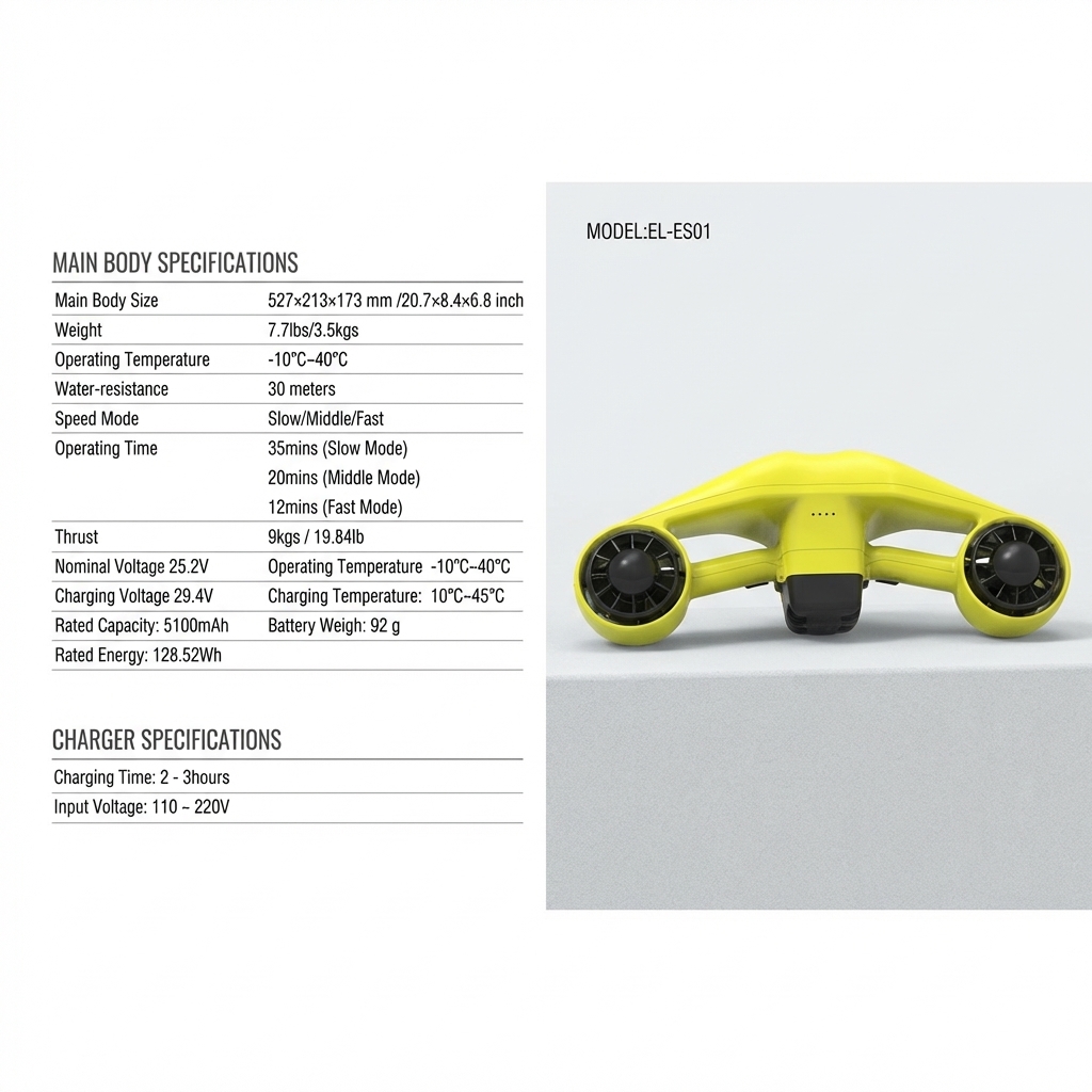 Skuter Laut Elektrik 30m Skute - Aquatic Diving ulasan dan harga