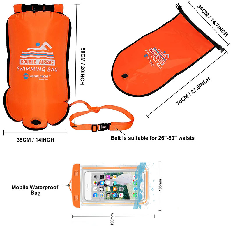 Tas kering renang tiup tahan A - Swim Buoy Open Water ulasan dan harga